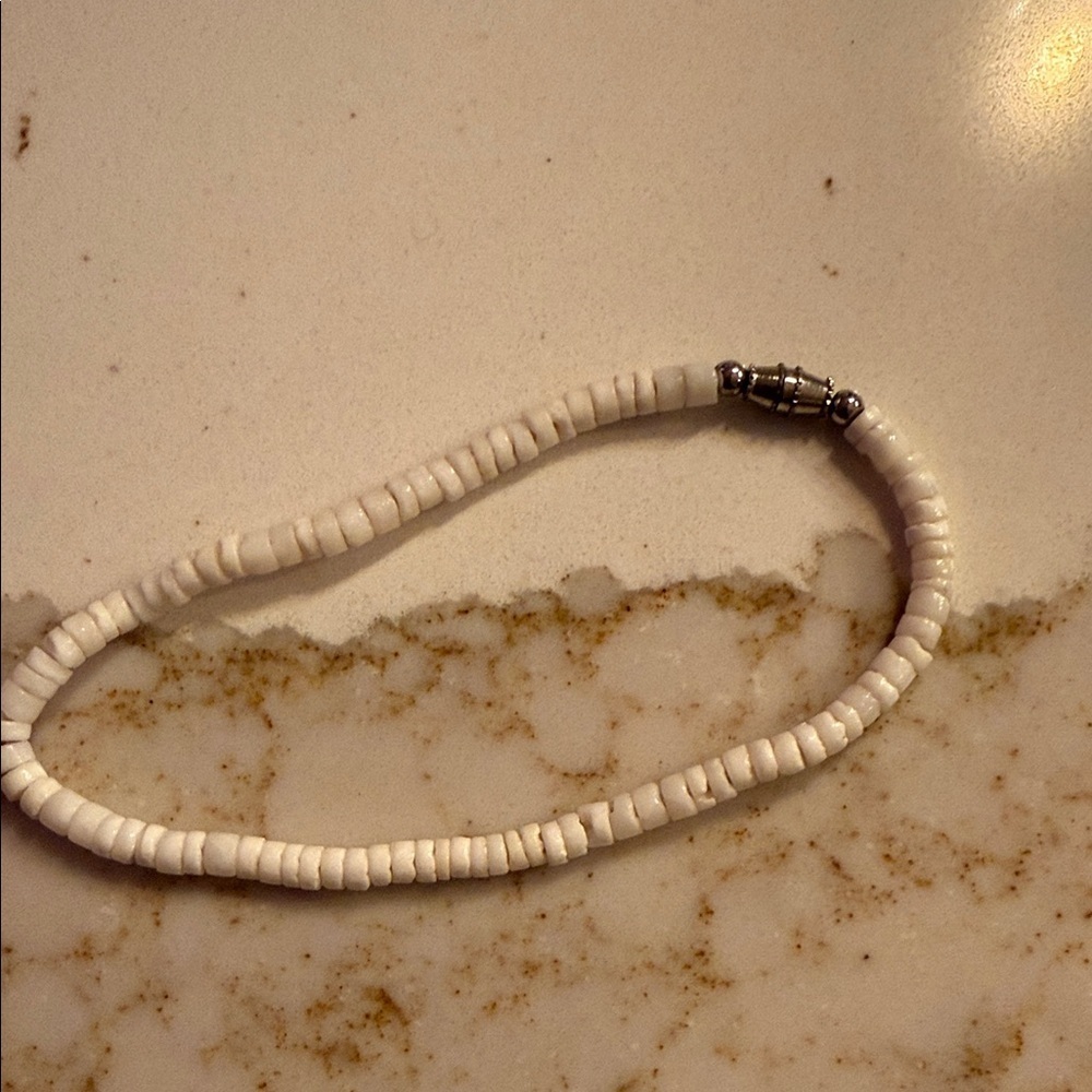 Elegant White Beaded Anklet